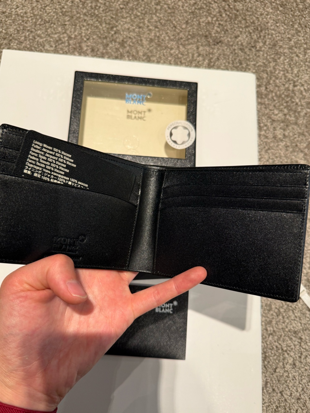 BNIB Montblanc Meisterstück Black Leather 6cc Bi-Fold Wallet - Picture 7 of 13